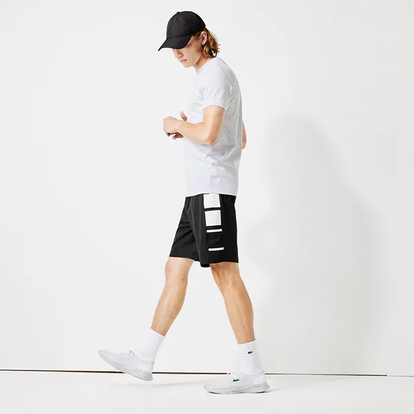 Quần Short Nam Lacoste Men's Sport Printed Side Bands GH0876 Màu Đen Size 3