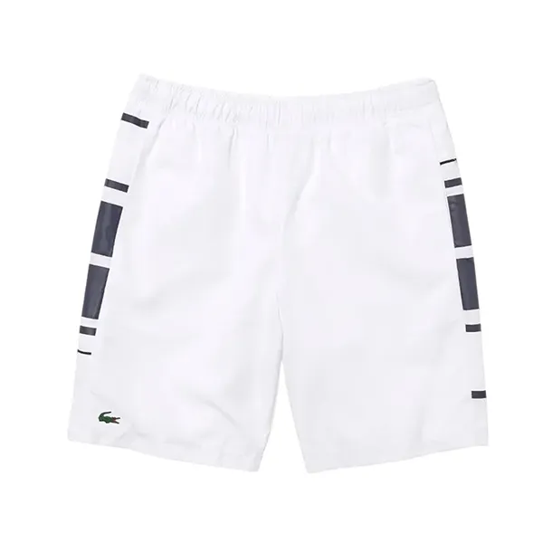 Quần Short Nam Lacoste Men's Sport Printed Side Bands GH0876 Màu Trắng Đen Size 3