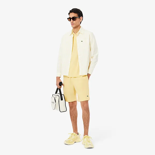 Quần Short Nam Lacoste Regular Fit Molleton GH9627 00 I1C Màu Vàng Size 3