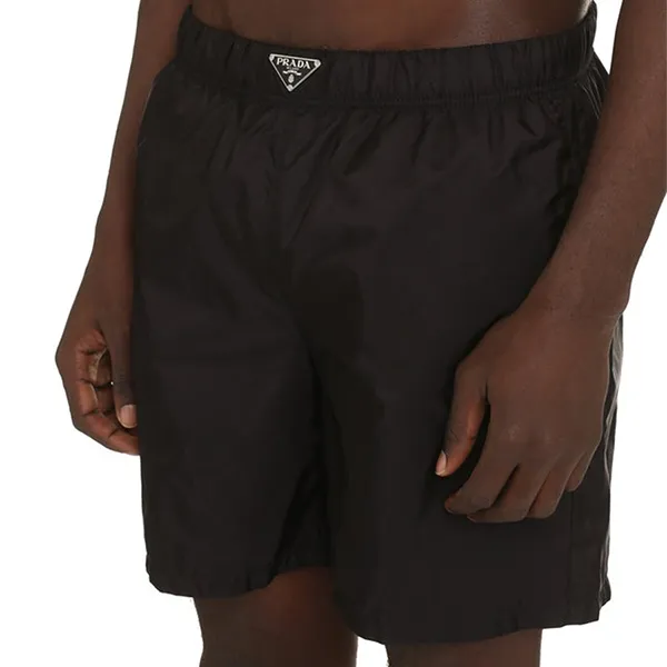 Quần Short Nam Prada Re-Nylon Swim Shorts Màu Đen Size 48