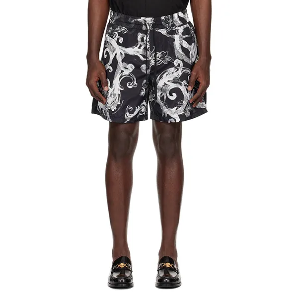 Quần Short Nam Versace Jeans Couture Watercolor Couture Màu Đen Trắng Size 46