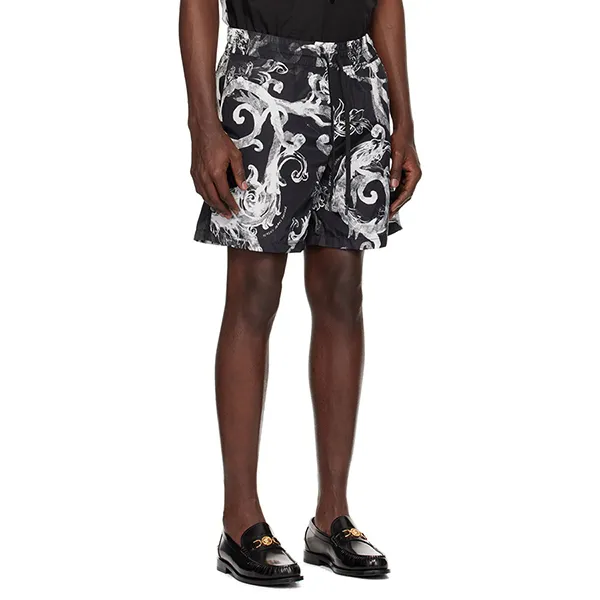 Quần Short Nam Versace Jeans Couture Watercolor Couture Màu Đen Trắng Size 46