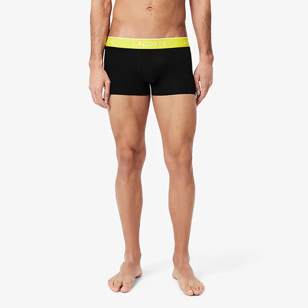 Set 3 Quần Lót Nam Lacoste 3-Pack Stretch Cotton Trunks 5H1297 BIS Màu Đen Size S