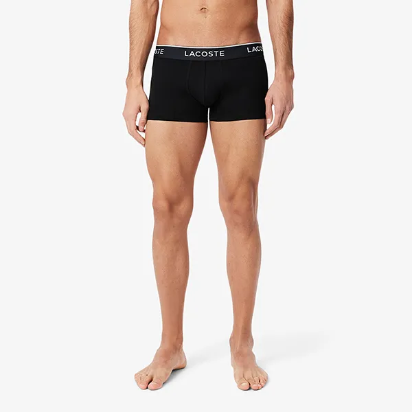 Set 3 Quần Lót Nam Lacoste 3-Pack Stretch Cotton Trunks 5H1297 BIS Màu Đen Size S