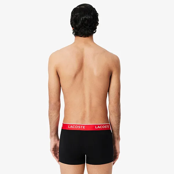 Set 3 Quần Lót Nam Lacoste 3-Pack Stretch Cotton Trunks 5H1297 BIS Màu Đen Size S