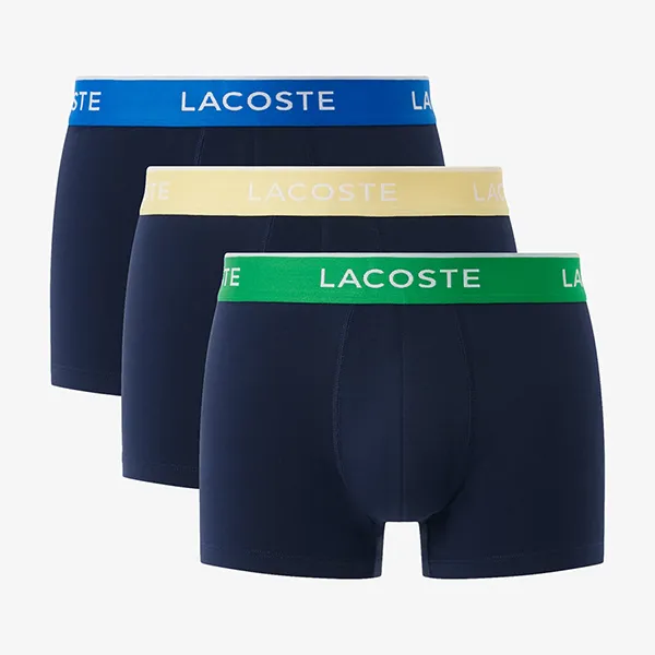 Set 3 Quần Lót Nam Lacoste 3-Pack Stretch Cotton Trunks 5H1297 EI3 Màu Xanh Navy Size S