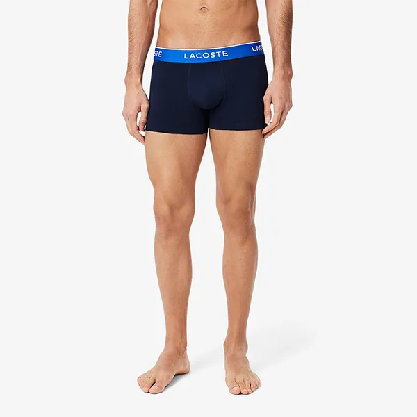 Set 3 Quần Lót Nam Lacoste 3-Pack Stretch Cotton Trunks 5H1297 EI3 Màu Xanh Navy Size S