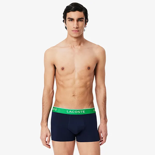 Set 3 Quần Lót Nam Lacoste 3-Pack Stretch Cotton Trunks 5H1297 EI3 Màu Xanh Navy Size S
