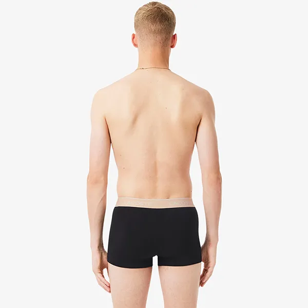 Set 3 Quần Lót Nam Lacoste 3-Pack Stretch Cotton Trunks 5H1297 I3W Màu Đen Size S