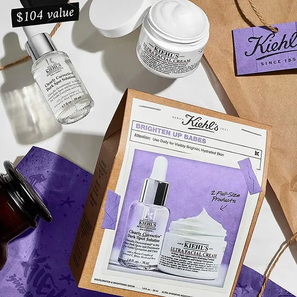 Set Dưỡng Da Kiehl's Brighten Up Babes Skincare Set 2 Món (Serum 30ml + Kem Dưỡng 50ml)