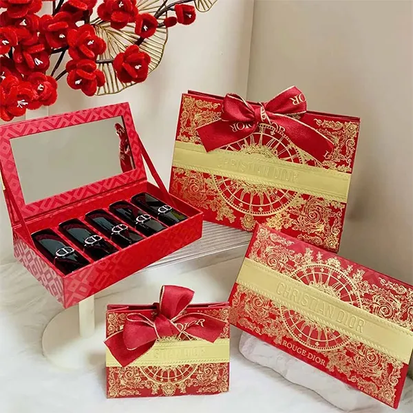 Set Son Dior Rouge Dior Lipstick Velvet Finish Màu 999 Đỏ Tươi + 720 Hồng Khô + 217 Hồng San Hô + 228 Đỏ Nâu + 188 Cam Đất