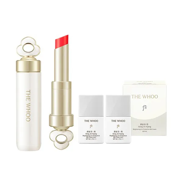 Set Son Dưỡng Và Kem Nền Kiêm Chắn Nắng The Whoo Royal Special (Lip Glow Balm 33 Petal Pink + Brightening UV Protective BB Cream SPF50+/PA+++) 3 Món