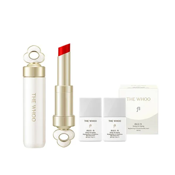 Set Son Dưỡng Và Kem Nền Kiêm Chắn Nắng The Whoo Royal Special (Lip Glow Balm 99 Bloom Red + Brightening UV Protective BB Cream SPF50+/PA+++) 3 Món