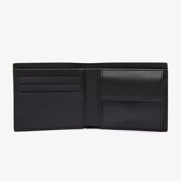 Set Ví + Móc Khóa Nam Lacoste Wallet Keychain Gift NH4480FG 000 Black Màu Đen