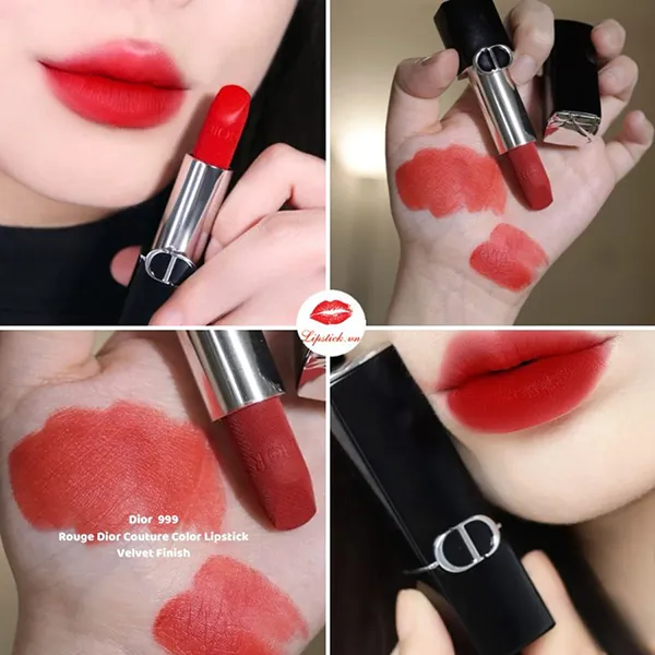 Son Dior Rouge Dior Couture Color Lipstick Velvet Finish 999 Màu Đỏ Tươi