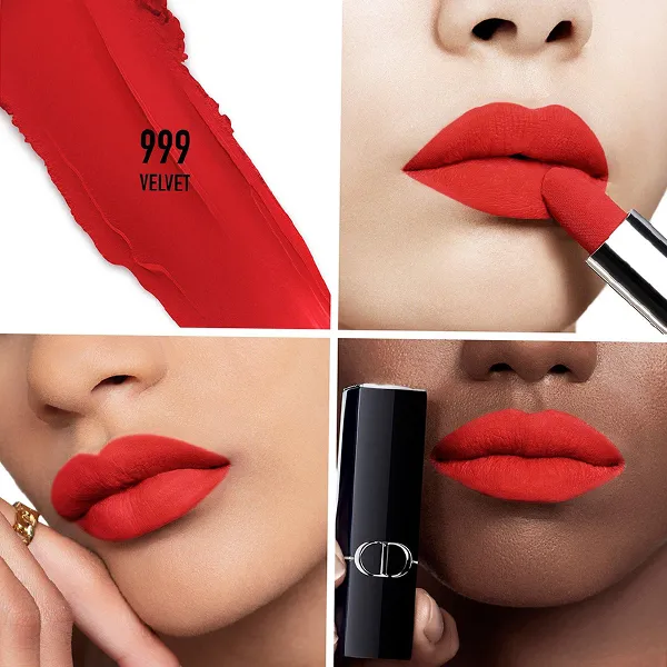 Son Dior Rouge Dior Couture Color Lipstick Velvet Finish 999 Màu Đỏ Tươi