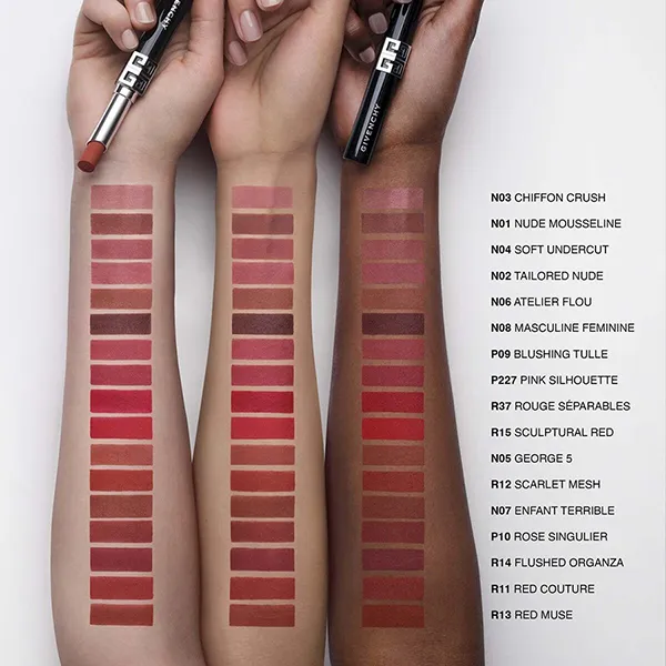 Son Givenchy Le Rouge Velvet Matte Long-Lasting Lipstick R11 Red Couture Màu Đỏ Đậm