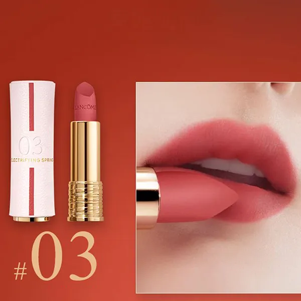 Son Lancôme Absolute Perfect Lipstick Velvet Matte Lucky Limited Edition 03 Electrifying Spring Màu Hồng Đào Baby