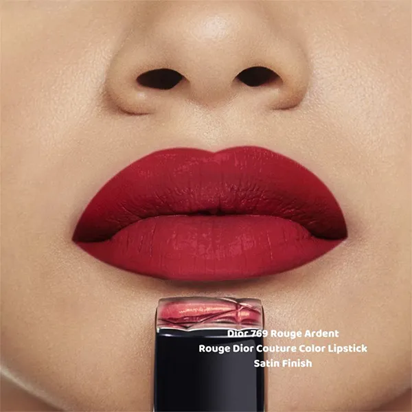 Son Lì Dior Rouge Satin 769 Rouge Ardent Màu Đỏ Cổ Điển