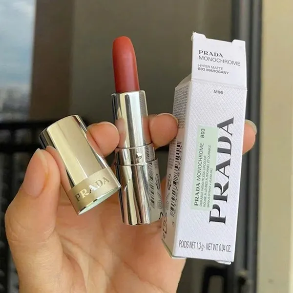 Son Prada Mini Monochrome Hyper Matte B03 Mahogany Màu Đỏ Nâu Đất 1.3g