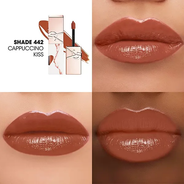 Son Yves Saint Laurent YSL The Inks Vinyl Cream #442 Cuppuccino Kiss Màu Cam Cháy
