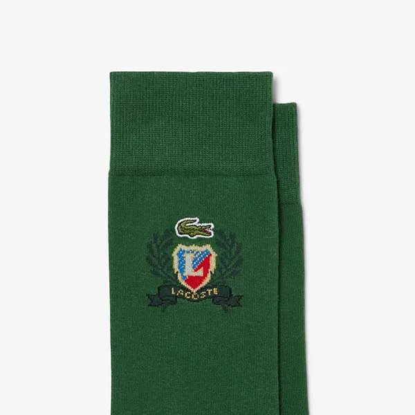 Tất Lacoste Unisex Shield Accent Socks RA9313 51 132 Màu Xanh Green