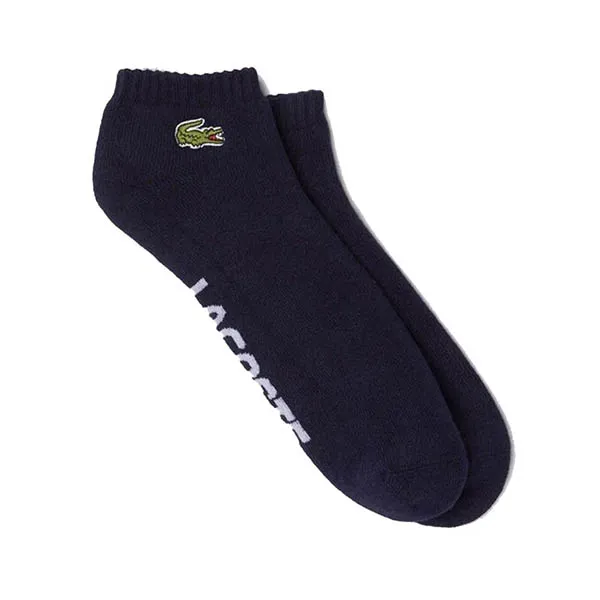 Tất Unisex Lacoste Sport Branded Stretch Cotton Low Cut Socks RA4184-525 Blue Màu Xanh Navy