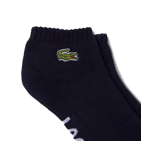 Tất Unisex Lacoste Sport Branded Stretch Cotton Low Cut Socks RA4184-525 Blue Màu Xanh Navy