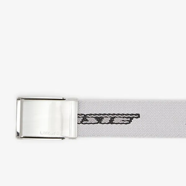 Thắt Lưng Nam Lacoste Men's Contrast Logo Print Belt RC4063_L91 Màu Ghi