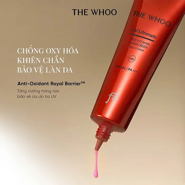 Tinh Chất Chống Nắng Ngăn Ngừa Lão Hóa Làm Dịu Da The Whoo UV Ultimate Red Vitamin Suncreen SPF 50+/PA++++ 50ml