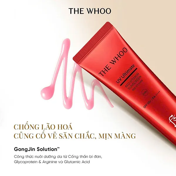 Tinh Chất Chống Nắng Ngăn Ngừa Lão Hóa Làm Dịu Da The Whoo UV Ultimate Red Vitamin Suncreen SPF 50+/PA++++ 50ml