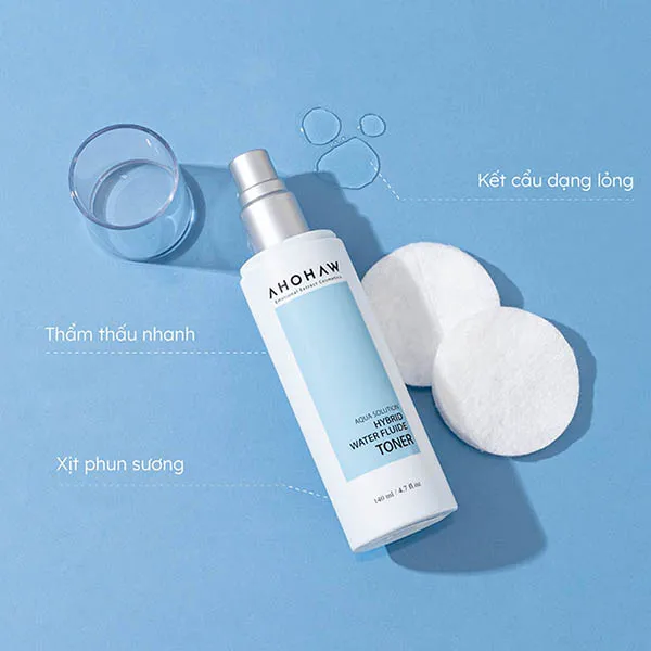 Toner Hỗ Trợ Cân Bằng Da, Cấp Ẩm Ahohwa Hybird Water Fluide 140ml