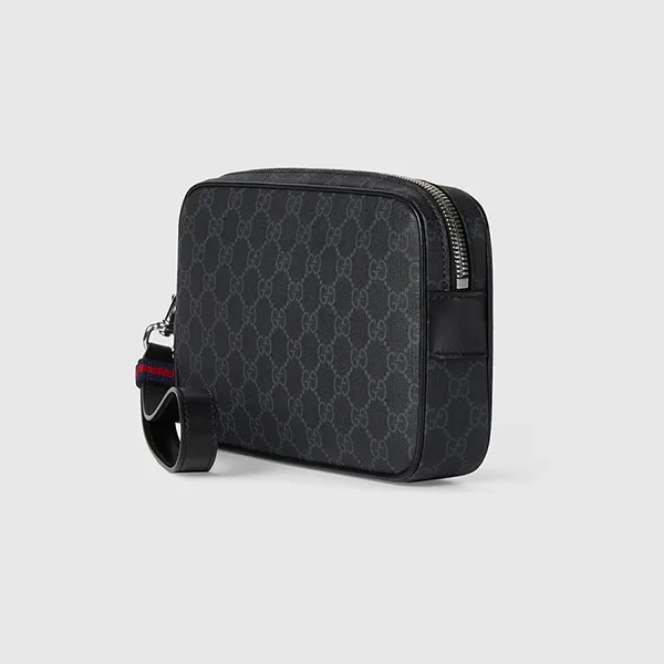 Túi Cầm Tay Nam Gucci Black Small Pouch Màu Đen
