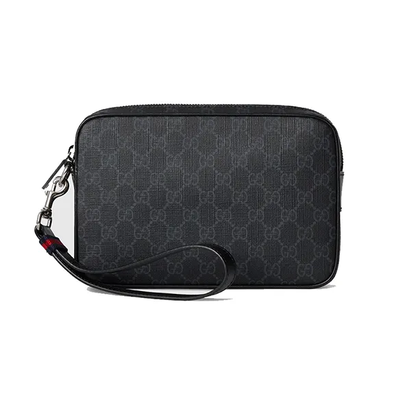 Túi Cầm Tay Nam Gucci Black Small Pouch Màu Đen