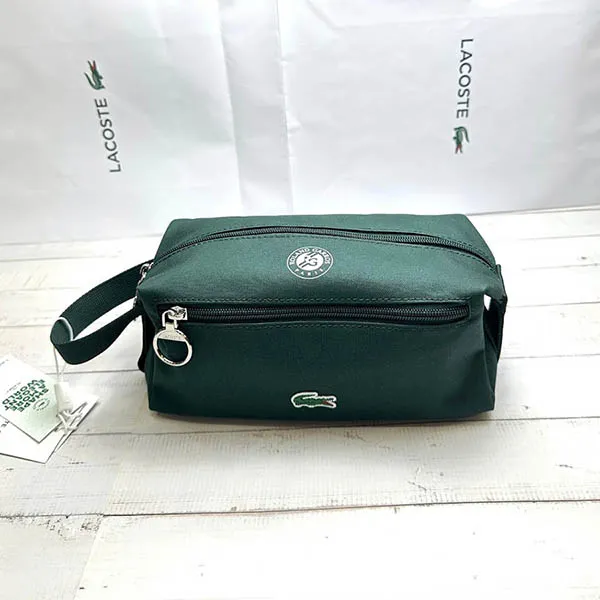 Túi Cầm Tay Nam Lacoste Cosmetic Bag Dark Green NH4777RG N47 Màu Xanh Lá