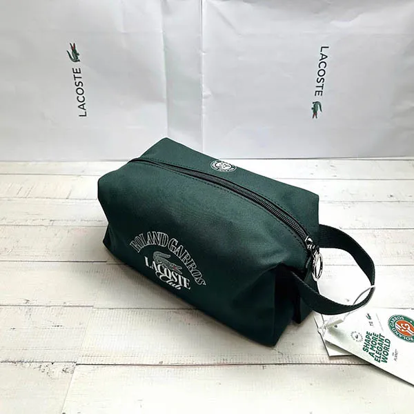 Túi Cầm Tay Nam Lacoste Cosmetic Bag Dark Green NH4777RG N47 Màu Xanh Lá