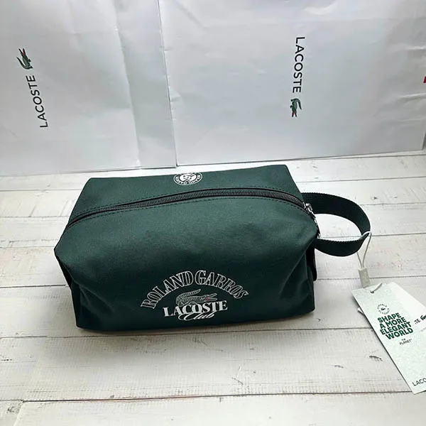Túi Cầm Tay Nam Lacoste Cosmetic Bag Dark Green NH4777RG N47 Màu Xanh Lá