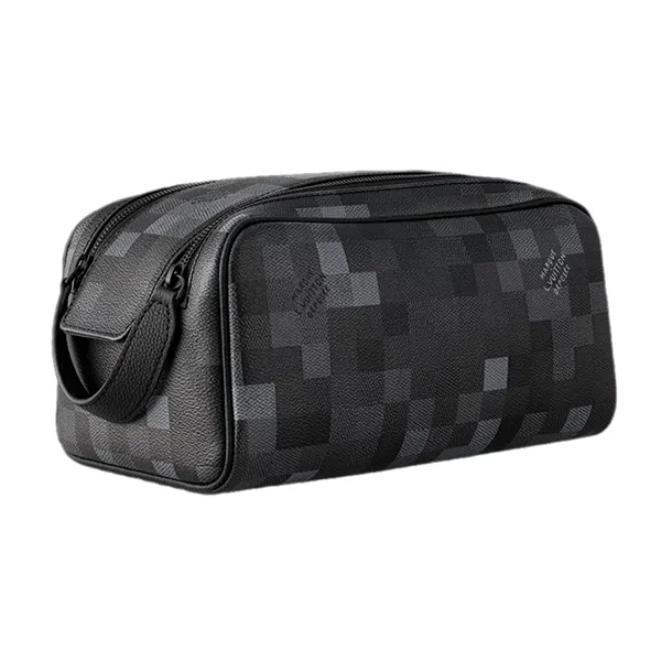 Túi Cầm Tay Nam Louis Vuitton LV Dopp Kit M15109 Màu Đen Xám