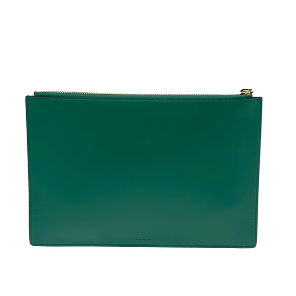 Túi Cầm Tay Nữ Gucci Leather L'Aveugle Par Amour Pouch Màu Xanh Green