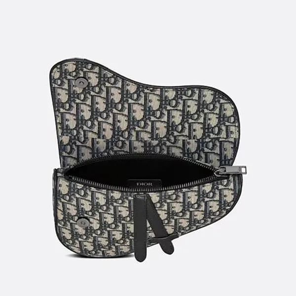 Túi Đeo Chéo Dior Mini Saddle Bag Màu Đen Be
