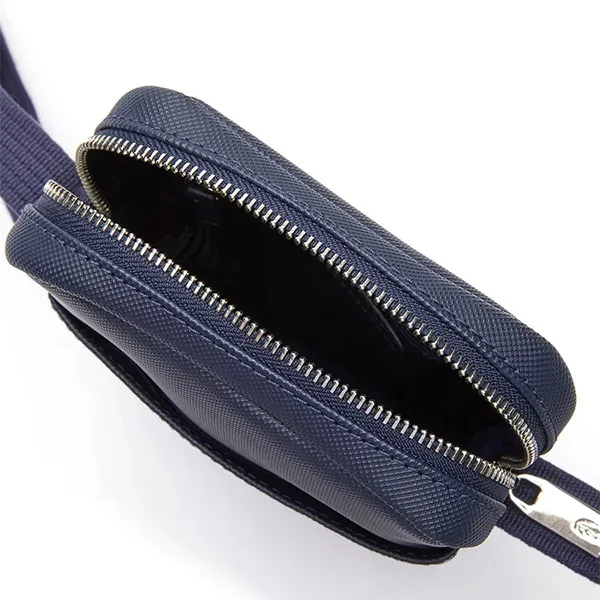 Túi Đeo Chéo Lacoste Classic Petit Piqué Vertical Zip Bag NH2340HC 021 Màu Xanh Navy