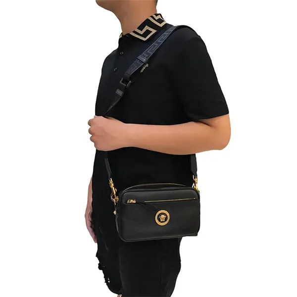 Túi Đeo Chéo Versace Medusa 2Way Leather Shoulder Bag Màu Đen