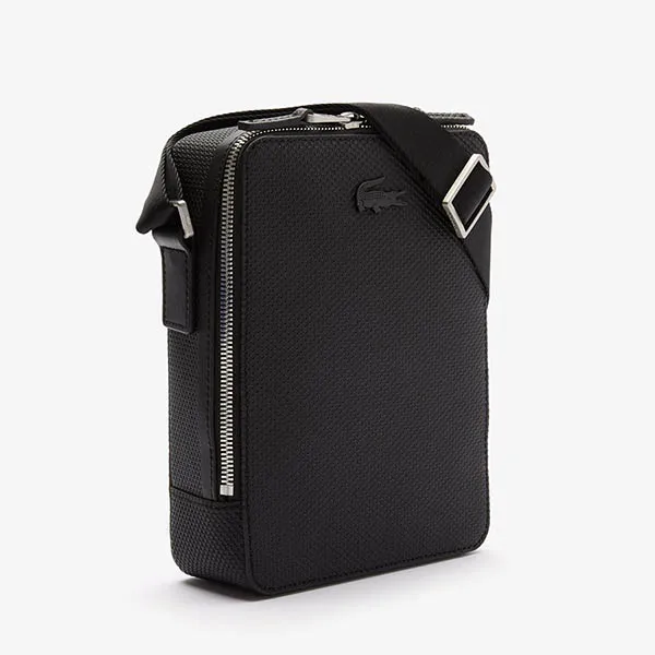 Túi Đeo Chéo Nam Lacoste Chantaco Pique Leather NH3271CE 000 Màu Đen