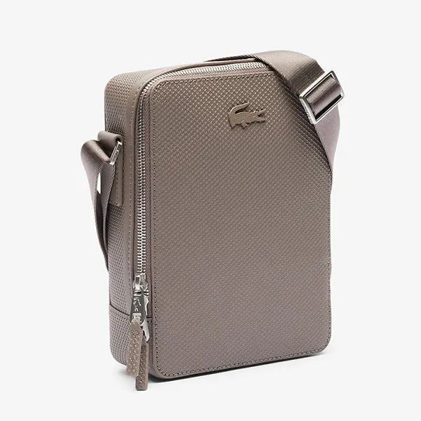 Túi Đeo Chéo Nam Lacoste Chantaco Pique Leather Shoulder Bag NH3271CE Q80 Màu Nâu