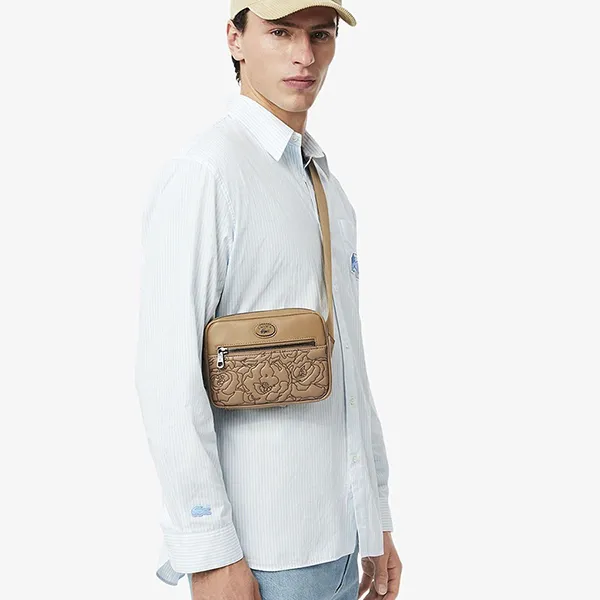 Túi Đeo Chéo Nam Lacoste Crossbody Bag Màu Be