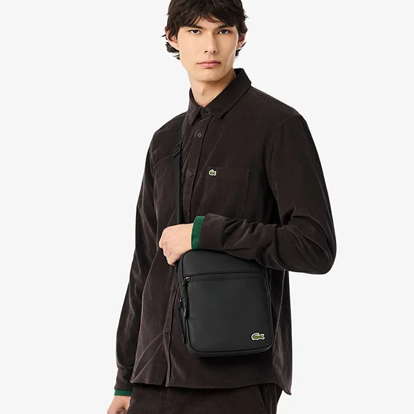 Túi Đeo Chéo Nam Lacoste Petit Piqué NH3308 - P00 Màu Đen