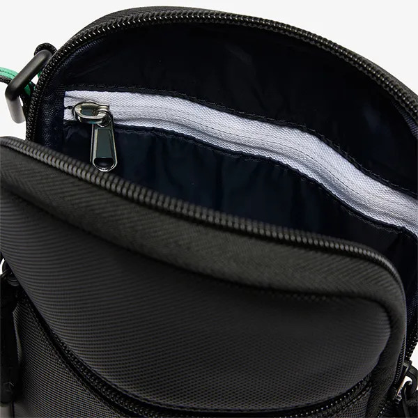 Túi Đeo Chéo Nam Lacoste Small Slimline Petit Piqué Satchel NH4679TX N71 Màu Đen