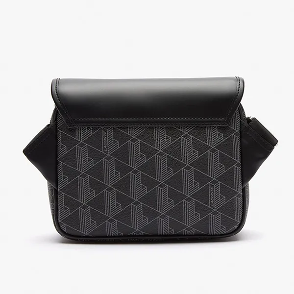 Túi Đeo Chéo Nam Lacoste The Blend Clipped Monogram Canvas Messenger Bag NH3787LX H45 Màu Đen