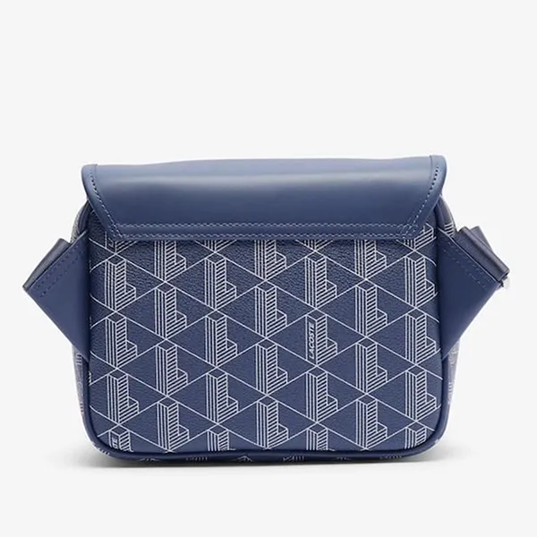 Túi Đeo Chéo Nam Lacoste The Blend Clipped Monogram Canvas Messenger Bag NH3787LX M83 Màu Xanh Navy