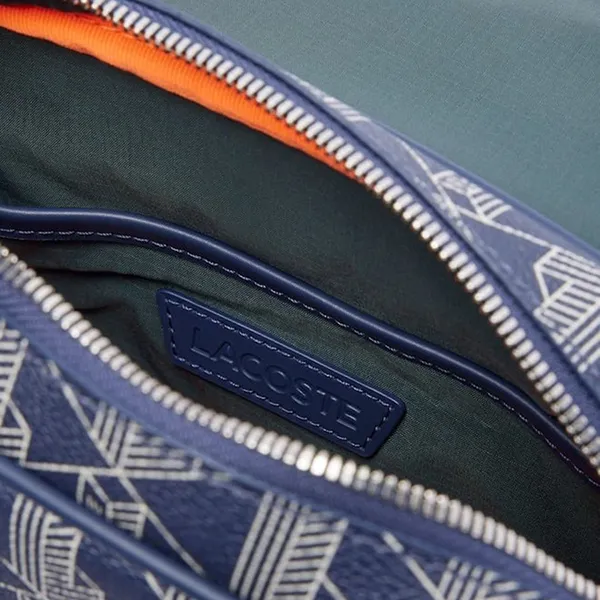 Túi Đeo Chéo Nam Lacoste The Blend Clipped Monogram Canvas Messenger Bag NH3787LX M83 Màu Xanh Navy